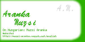 aranka muzsi business card